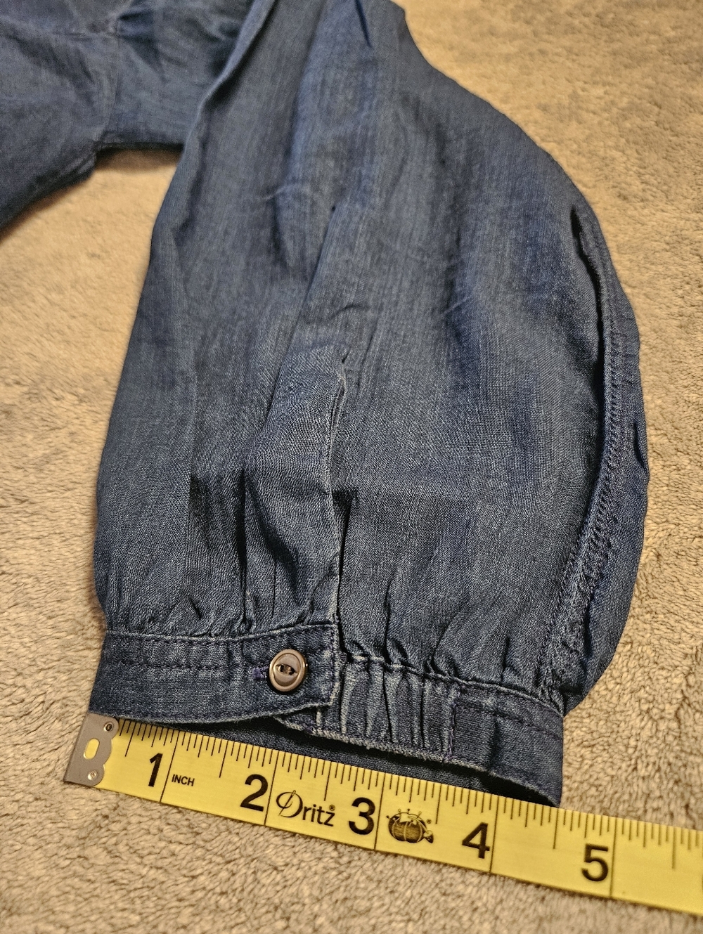 J Crew Denim Chambray Long Sleeve Lightweight Popover Shirt Size 8 - Picture 9 of 11